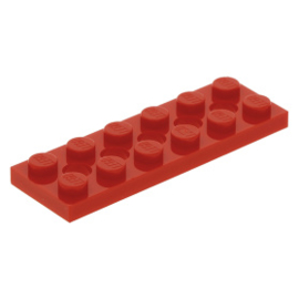 32001 Red Technic, Plate 2 x 6 with 5 Holes