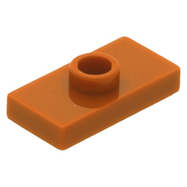15573 Dark Orange Plate, Modified 1 x 2 with 1 Stud with Groove and Bottom Stud Holder (Jumper)