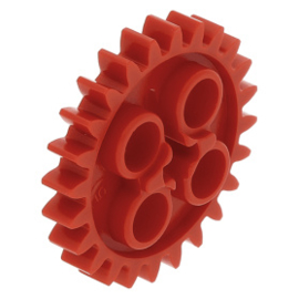 3648 / 24505 Red Technic, Gear 24 Tooth (New Style with Single Axle Hole)
