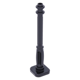 11062 Lamp Post, 2 x 2 x 7 with 4 Base Flutes Black