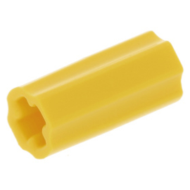 59443 / 6538c Yellow Technic, Axle Connector 2L (Smooth with x Hole + Orientation)