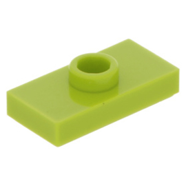 15573 Lime Plate, Modified 1 x 2 with 1 Stud with Groove and Bottom Stud Holder (Jumper)