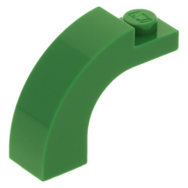 6005 Green Brick, Arch 1 x 3 x 2 Curved Top