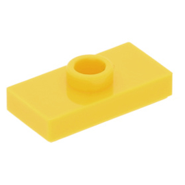 15573 Yellow Plate, Modified 1 x 2 with 1 Stud with Groove and Bottom Stud Holder (Jumper)