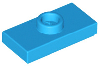 15573 Dark Azure Plate, Modified 1 x 2 with 1 Stud with Groove and Bottom Stud Holder (Jumper)