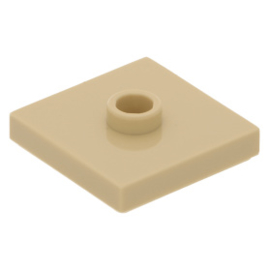 87580 Tan Plate, Modified 2 x 2 with Groove and 1 Stud in Center (Jumper)