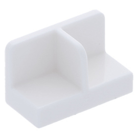 93095 White Panel 1 x 2 x 1 with Rounded Corners and Center Divider