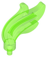 64647 Trans-Bright Green Minifigure, Plume Feather Triple Compact / Flame / Water