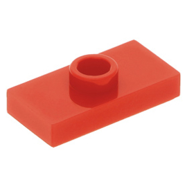15573 Red Plate, Modified 1 x 2 with 1 Stud with Groove and Bottom Stud Holder (Jumper)