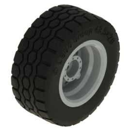 56145c05 Light Bluish Gray Wheel 30.4mm D. x 20mm with No Pin Holes and Reinforced Rim with Black Tire 49.5 x 20 (56145 / 15413)