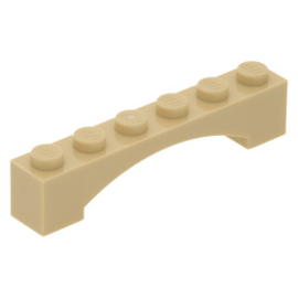 92950 Brick, Arch 1 x 6 Raised Arch tan