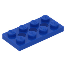 3709b Blue Technic, Plate 2 x 4 with 3 Holes