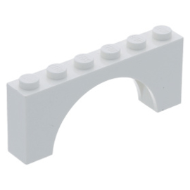 15254 Arch 1 x 6 x 2 Medium Thick Top with Reinforced Underside white