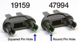 47994 Black Technic, Pin Double Triangle 1 x 3 with 2 Clips with Round Pin Holes