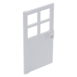 60623 Door 1 x 4 x 6 with 4 Panes and Stud Handle, white
