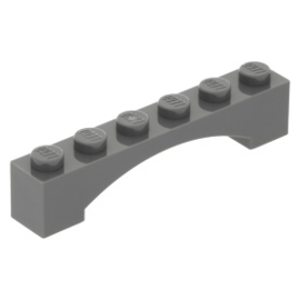 92950 Brick, Arch 1 x 6 Raised Arch dark bluish gray