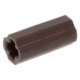 59443 / 6538c Dark Brown Technic, Axle Connector 2L (Smooth with x Hole + Orientation)