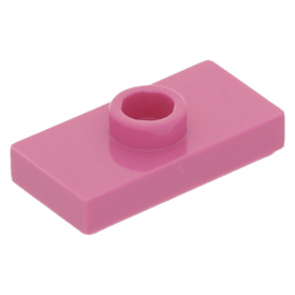 15573 Dark Pink Plate, Modified 1 x 2 with 1 Stud with Groove and Bottom Stud Holder (Jumper)