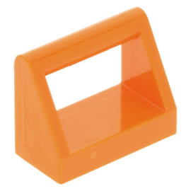 2432 Orange Tile, Modified 1 x 2 with Handle