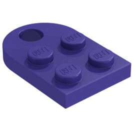 3176 Dark Purple Plate, Modified 3 x 2 with Hole