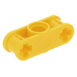 32184 Yellow Technic, Axle and Pin Connector Perpendicular 3L with Center Pin Hole