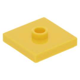 87580 Yellow Plate, Modified 2 x 2 with Groove and 1 Stud in Center (Jumper)
