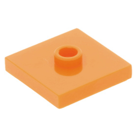 87580 Orange Plate, Modified 2 x 2 with Groove and 1 Stud in Center (Jumper)