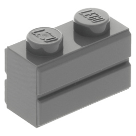 98283 Dark Bluish Gray Brick, Modified 1 x 2 with Masonry Profile (Brick Profile)