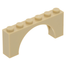 12939 Brick, Arch 1 x 6 x 2 Thin Top without Reinforced Underside tan