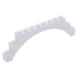 14707 Brick, Arch 1 x 12 x 3 Raised Arch white