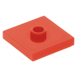 87580 Red Plate, Modified 2 x 2 with Groove and 1 Stud in Center (Jumper)