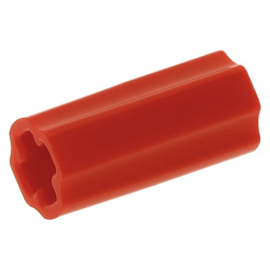 59443 / 6538c Red Technic, Axle Connector 2L (Smooth with x Hole + Orientation)