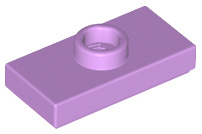 15573 Medium Lavender Plate, Modified 1 x 2 with 1 Stud with Groove and Bottom Stud Holder (Jumper)
