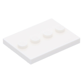 17836 / 88646 White Tile, Modified 3 x 4 with 4 Studs in Center
