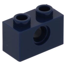 3700 Dark Blue Technic, Brick 1 x 2 with Hole