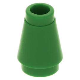 4589b / 59900 Green Cone 1 x 1 with Top Groove