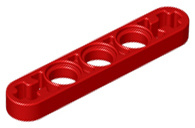 11478 Red Technic, Liftarm 1 x 5 Thin with Axle Holes on Ends
