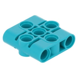 39793 Dark Turquoise Technic, Pin Connector Block, Liftarm 1 x 3 x 3