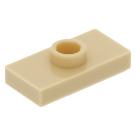 15573 Tan Plate, Modified 1 x 2 with 1 Stud with Groove and Bottom Stud Holder (Jumper)