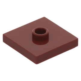 87580 Dark Red Plate, Modified 2 x 2 with Groove and 1 Stud in Center (Jumper)