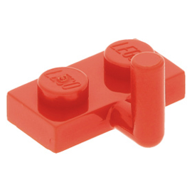 88072 / 4623b Red Plate, Modified 1 x 2 with Arm Up (Horizontal Arm Length 5mm)