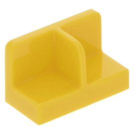 93095 Yellow Panel 1 x 2 x 1 with Rounded Corners and Center Divider