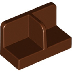 93095 Reddish Brown Panel 1 x 2 x 1 with Rounded Corners and Center Divider