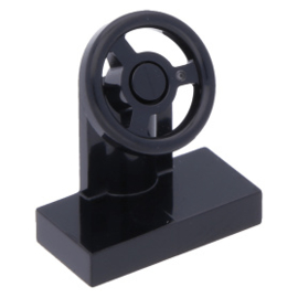 3829c01 Black Vehicle, Steering Stand 1 x 2 with Black Steering Wheel