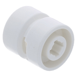 6014b White Wheel 11mm D. x 12mm, Hole Notched for Wheels Holder Pin