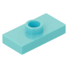 15573 Medium Azure Plate, Modified 1 x 2 with 1 Stud with Groove and Bottom Stud Holder (Jumper)