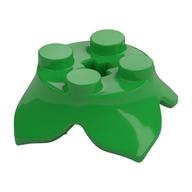 15469 Bright Green Plant Leaves 2 x 2 with 4 Petals and Axle Hole / plate 2x2, 2/3 W/Krydshul & Crown leaf
