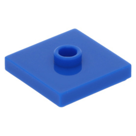 87580 Blue Plate, Modified 2 x 2 with Groove and 1 Stud in Center (Jumper)