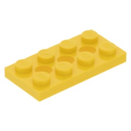 3709b Yellow Technic, Plate 2 x 4 with 3 Holes