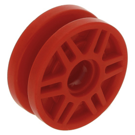 13971 Red Wheel 18mm D. x 8mm with Fake Bolts and Deep Spokes with Inner Ring